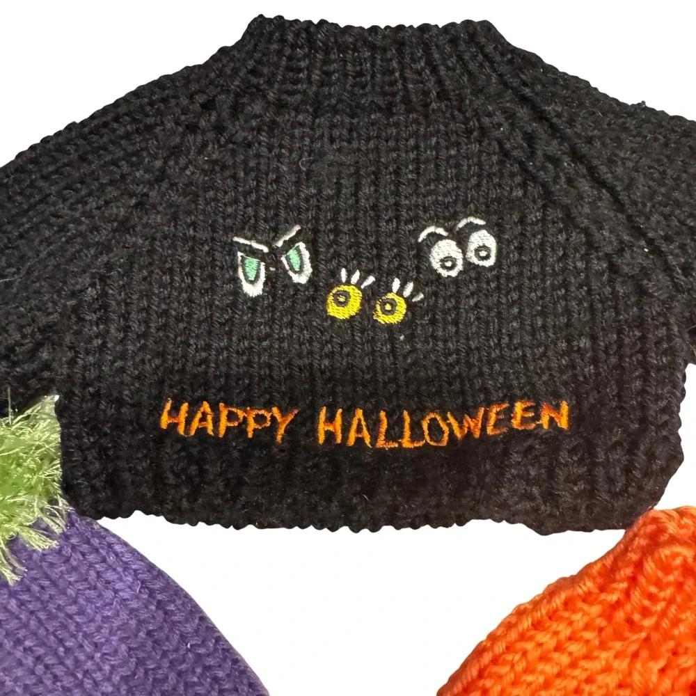 Halloween Pet Sweater Bundle Knit Puppy Cat Costume Outfit Set Sm Dog Apparel 6